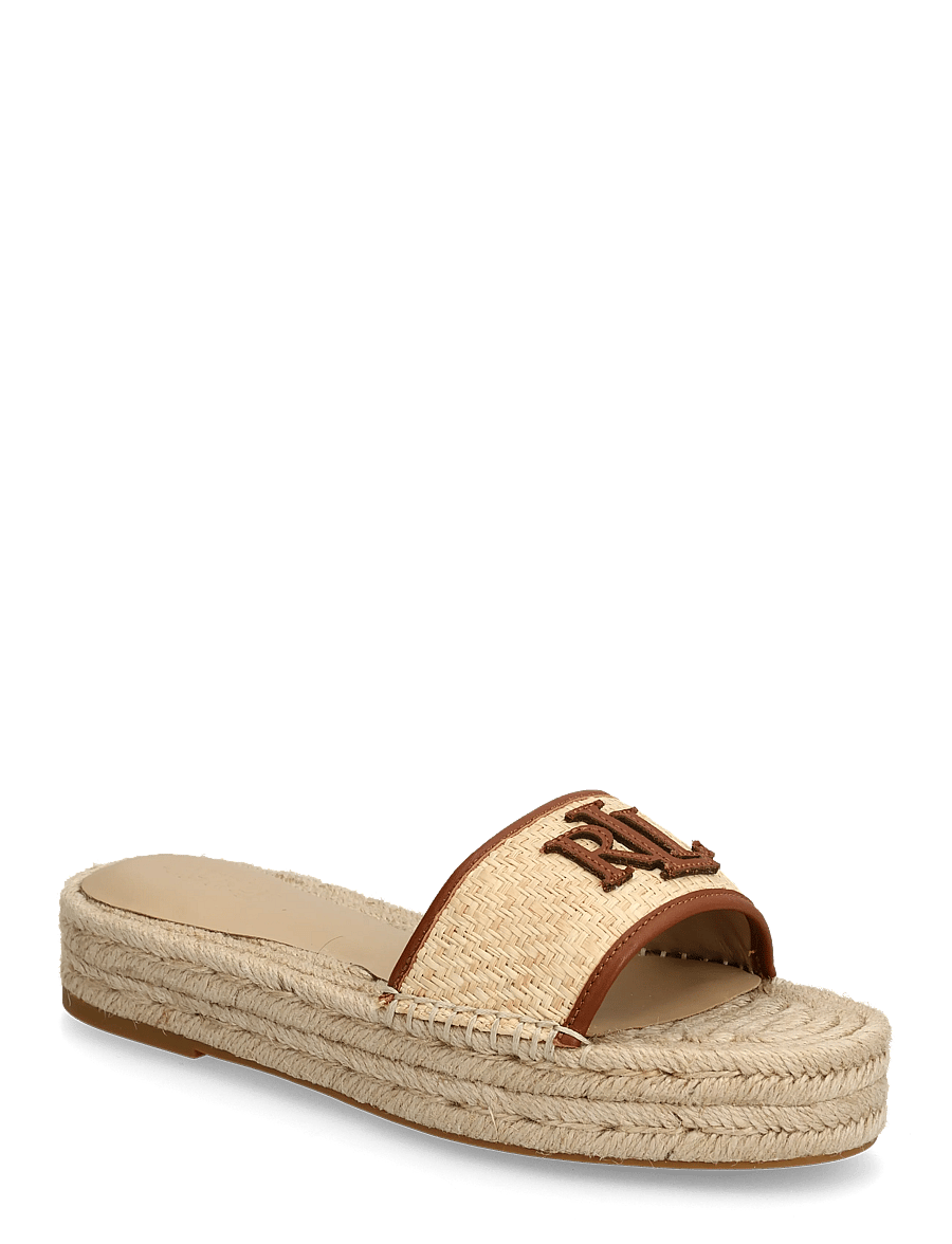 Lauren Ralph Lauren - TXTRD RFF/SFT NPP-POLLY 4-ES-FLT - sandały na platformie - natural/lauren ta - 0