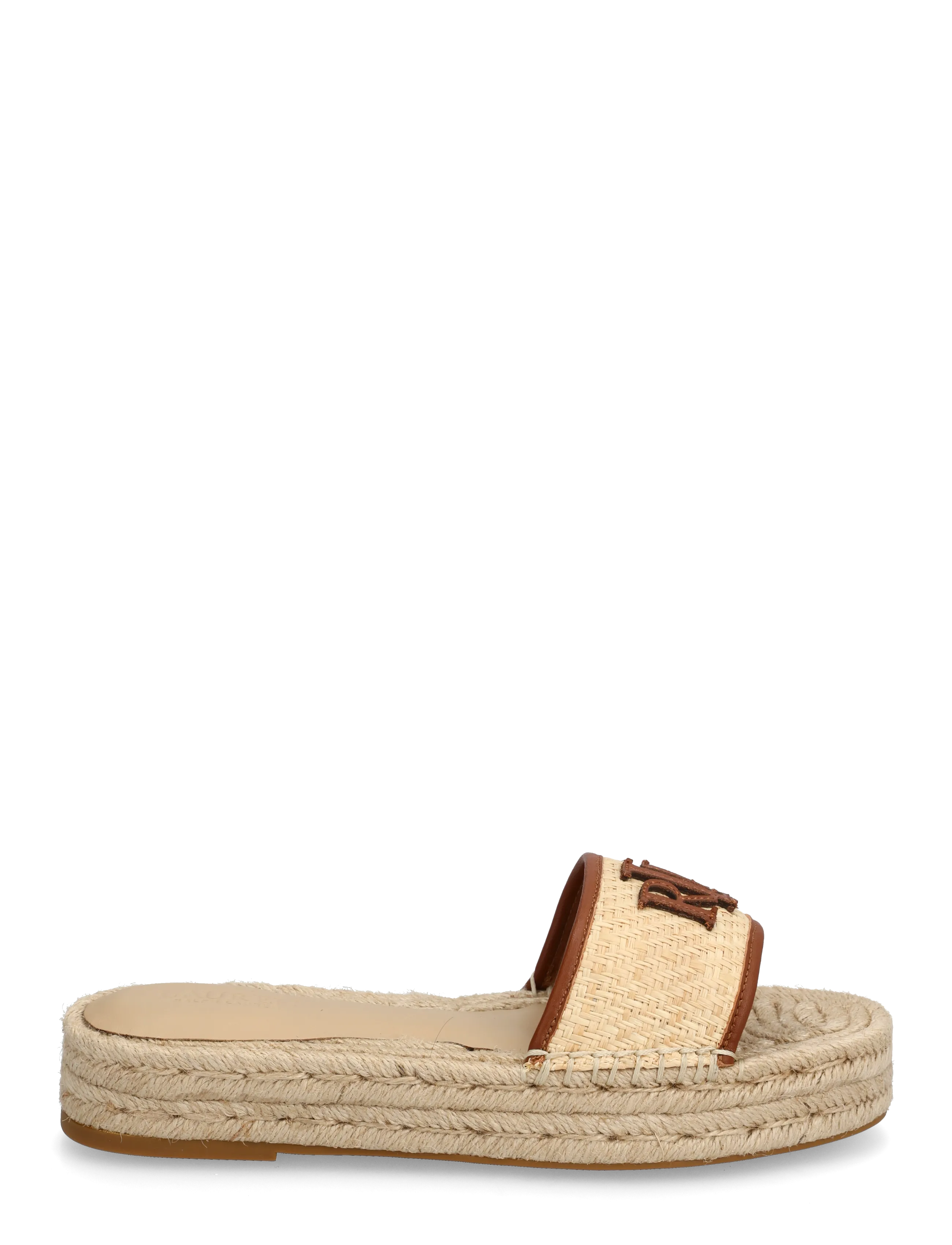 Lauren Ralph Lauren - TXTRD RFF/SFT NPP-POLLY 4-ES-FLT - sandales à plateforme - natural/lauren ta - 1
