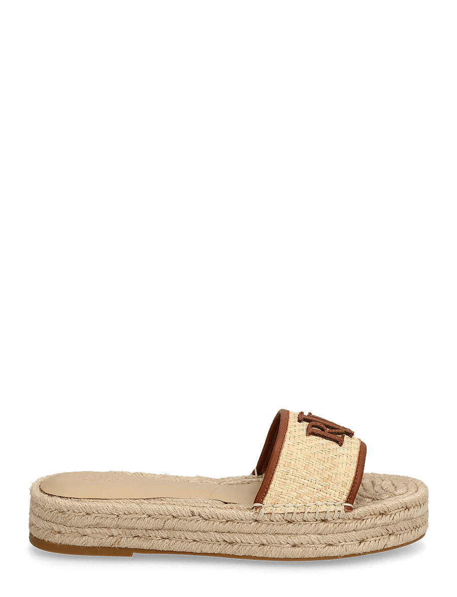 Lauren Ralph Lauren - TXTRD RFF/SFT NPP-POLLY 4-ES-FLT - sandały na platformie - natural/lauren ta - 1
