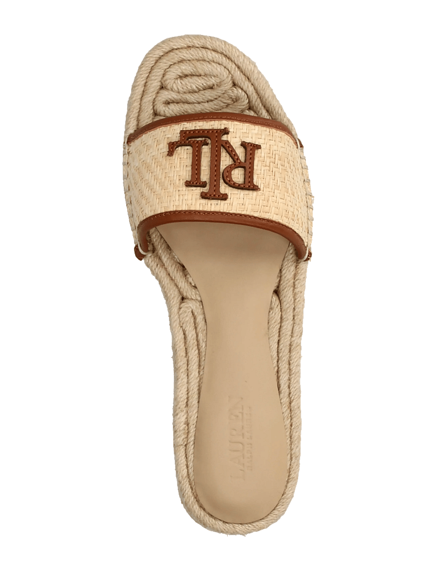 Lauren Ralph Lauren - TXTRD RFF/SFT NPP-POLLY 4-ES-FLT - sandały na platformie - natural/lauren ta - 3