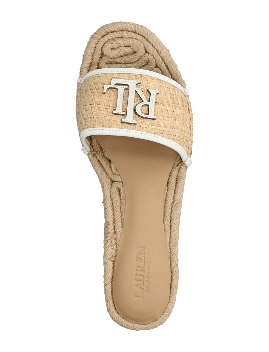 Lauren Ralph Lauren - TXTRD RFF/SFT NPP-POLLY 4-ES-FLT - platvorm-sandaalid - natural/snow whit - 3