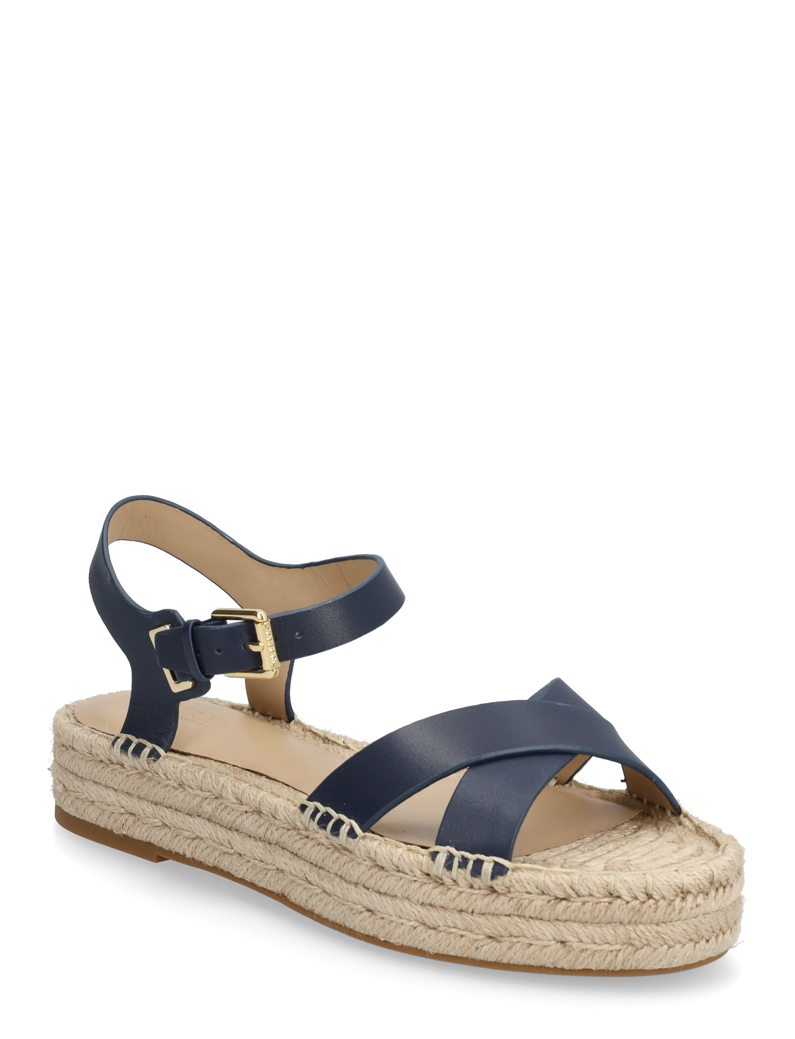 Lauren Ralph Smooth Calf-Emeryn Espdr-Es-Flt, 38, Espadrilles, Marineblau - Espadrilles Flat, Frauen