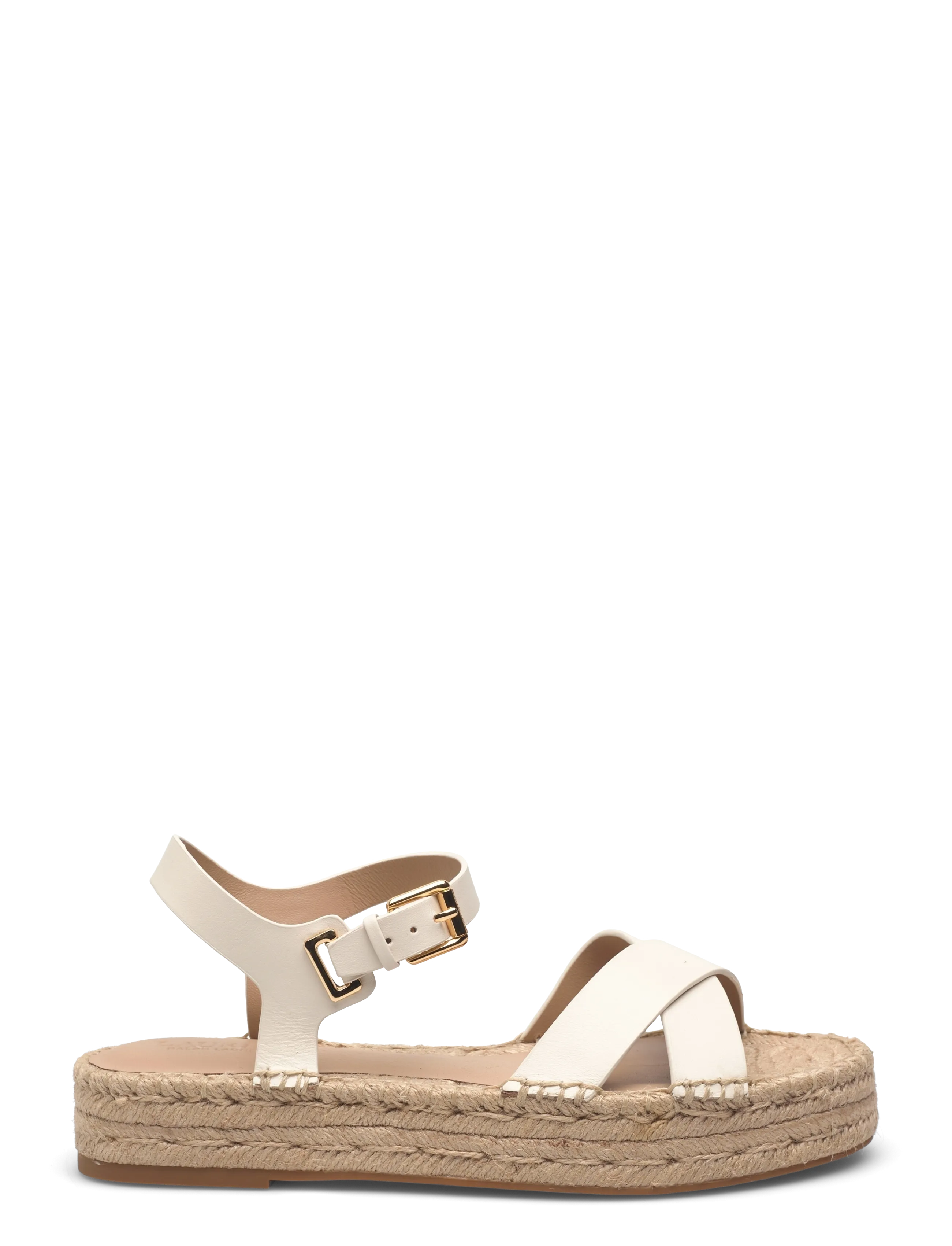 Lauren Ralph Lauren - SMOOTH CALF-EMERYN ESPDR-ES-FLT - espadrillos - soft white - 1
