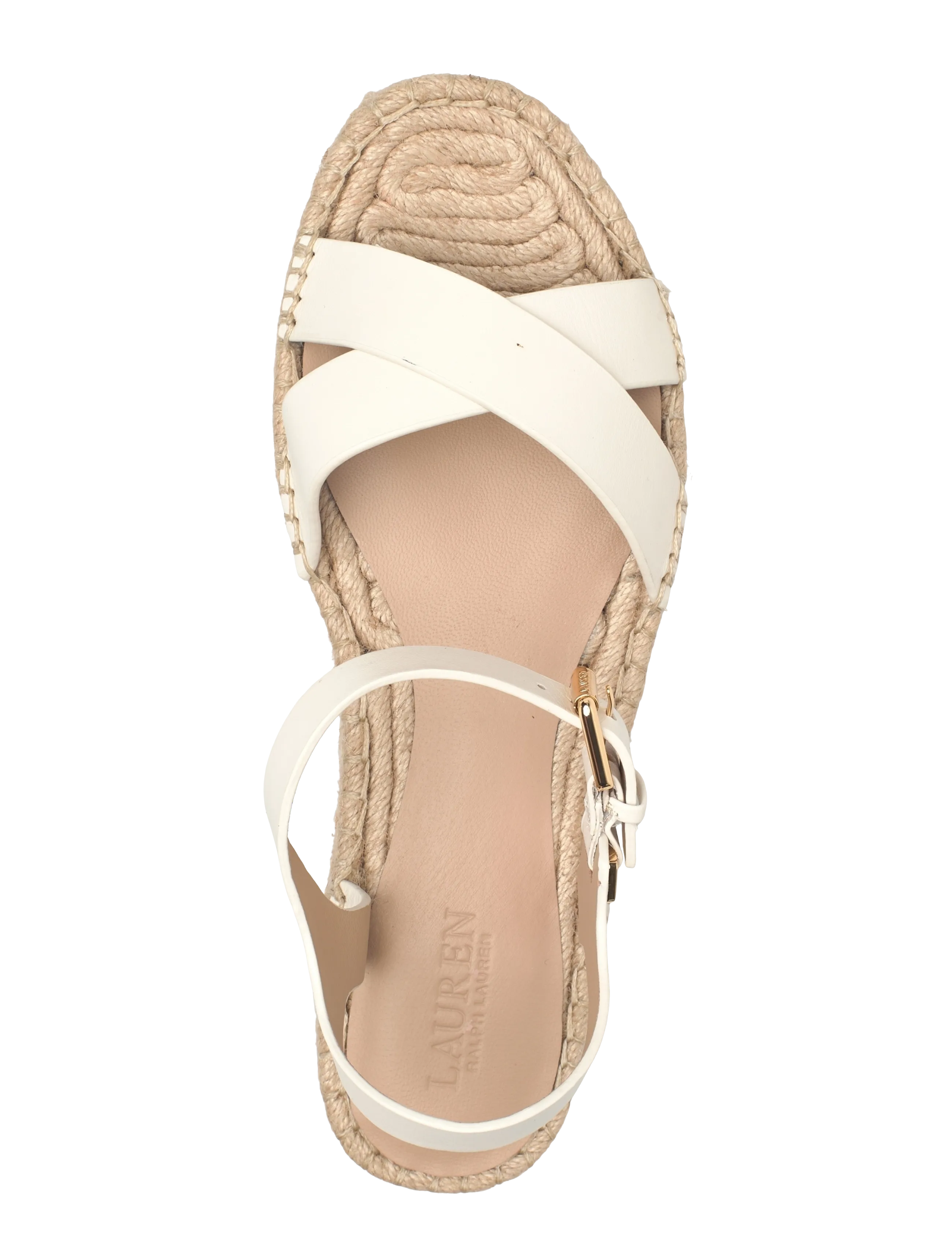 Lauren Ralph Lauren - SMOOTH CALF-EMERYN ESPDR-ES-FLT - espadrillos - soft white - 3