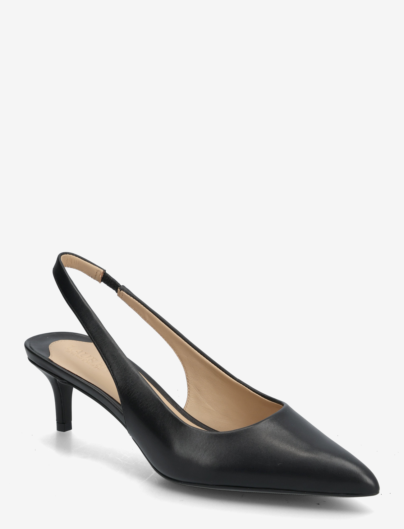 Lauren Ralph Lauren - Lolah II Leather Slingback Pump - högklackade slingbacks - black - 0