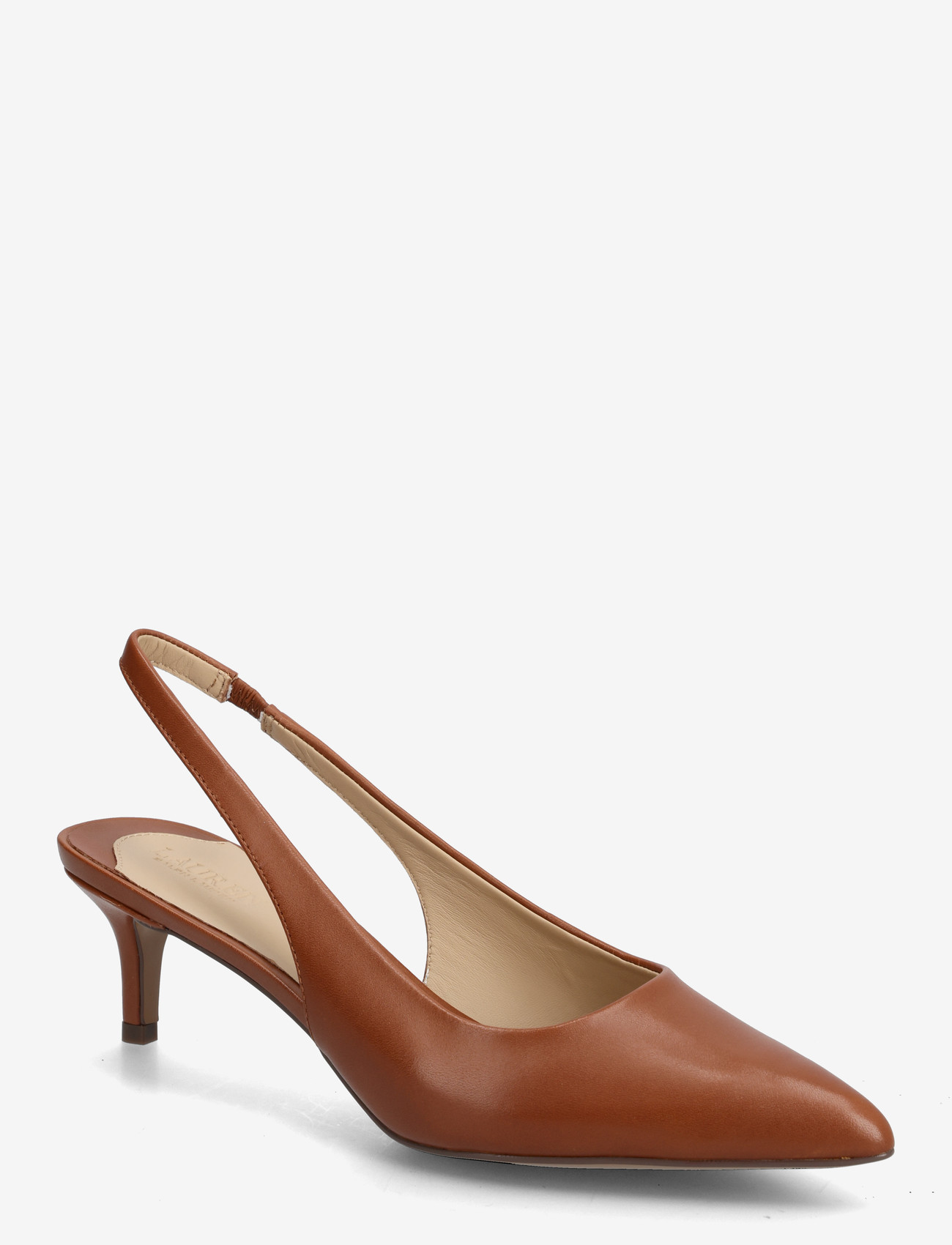 Lauren Ralph Lauren - Lolah II Leather Slingback Pump - högklackade slingbacks - lauren tan - 0