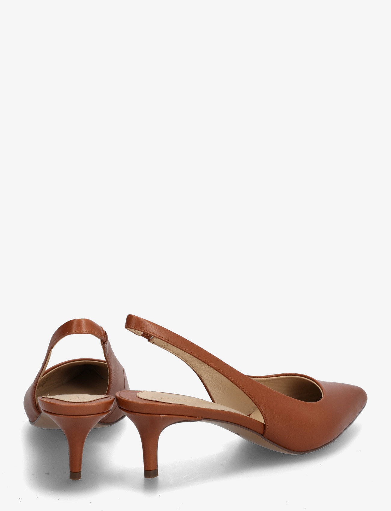 Lauren Ralph Lauren - Lolah II Leather Slingback Pump - högklackade slingbacks - lauren tan - 4