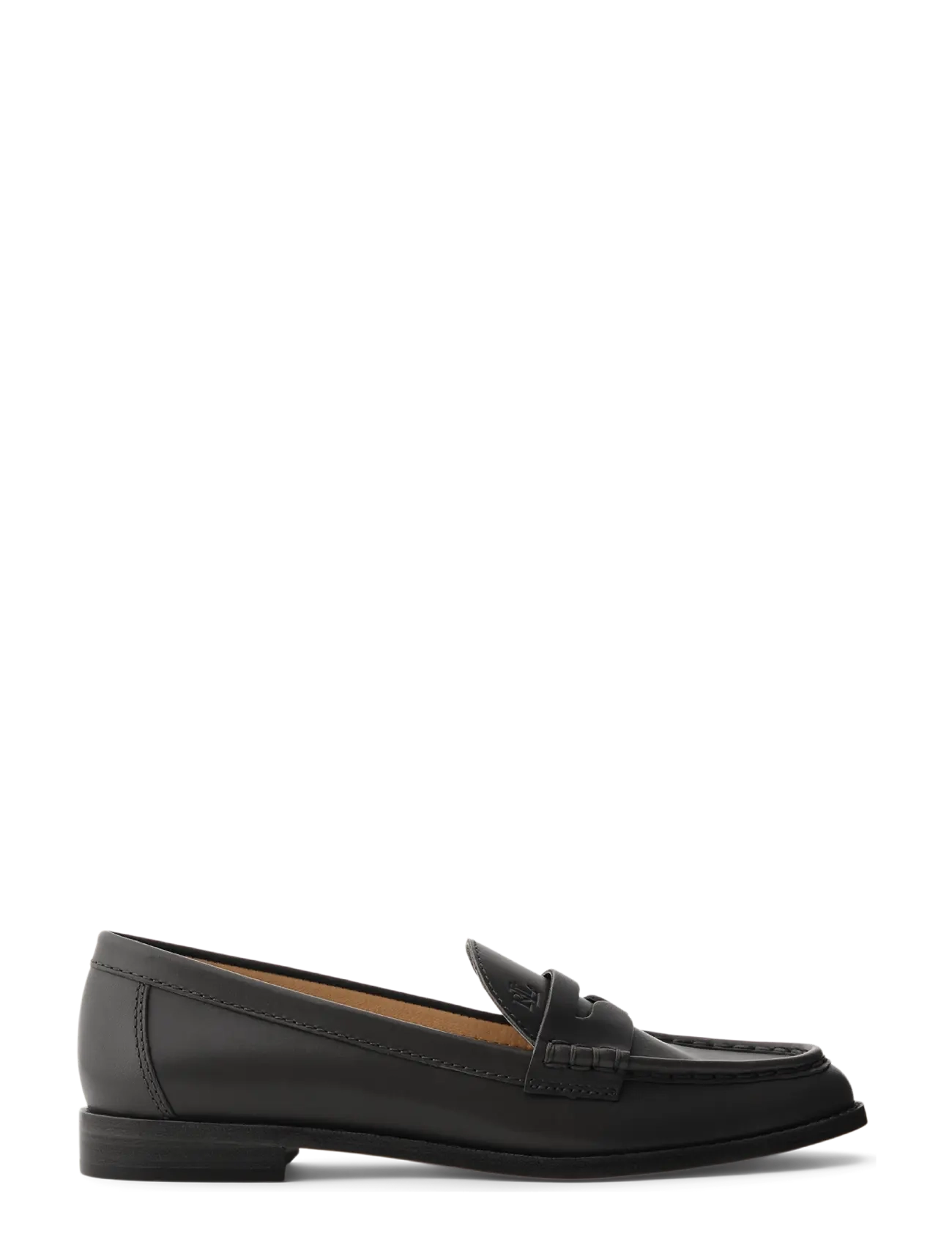 Lauren Ralph Wynnie Leather Loafer, 39, Loafers, Schwarz - Flat Frauen