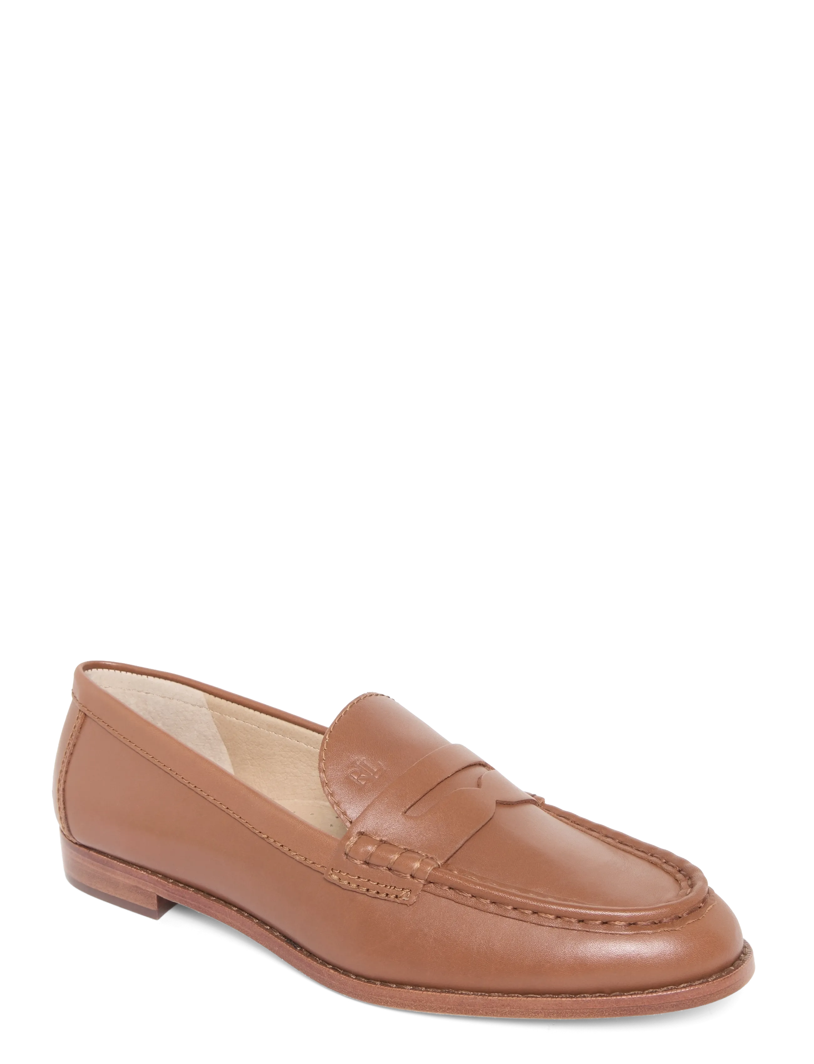 Lauren Ralph Wynnie Leather Loafer, 39, Loafers, Braun - Flat Frauen