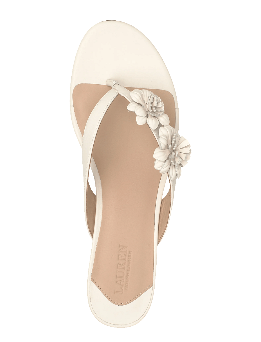 Lauren Ralph Lauren - SOFT NAPPA-FRNCSA FLWR-SN-HES - mules med klack - soft white - 3
