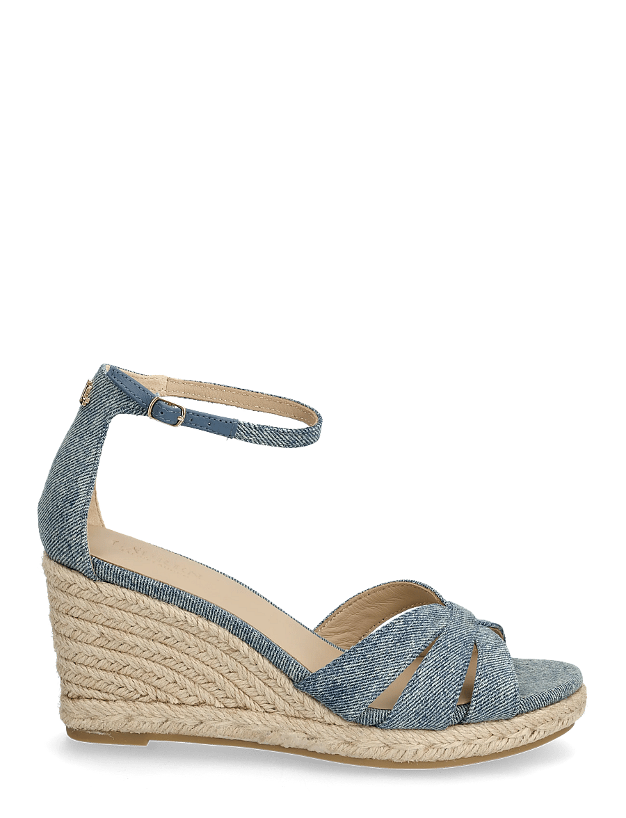 Lauren Ralph Lauren - WASHED DENIM-NELLIE-ES-WED - espadrilles mit absatz - blue - 1