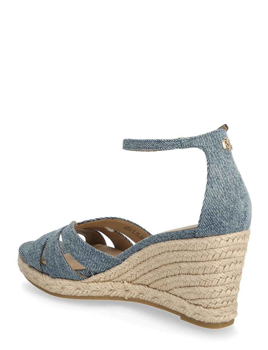Lauren Ralph Lauren - WASHED DENIM-NELLIE-ES-WED - espadrilles mit absatz - blue - 2