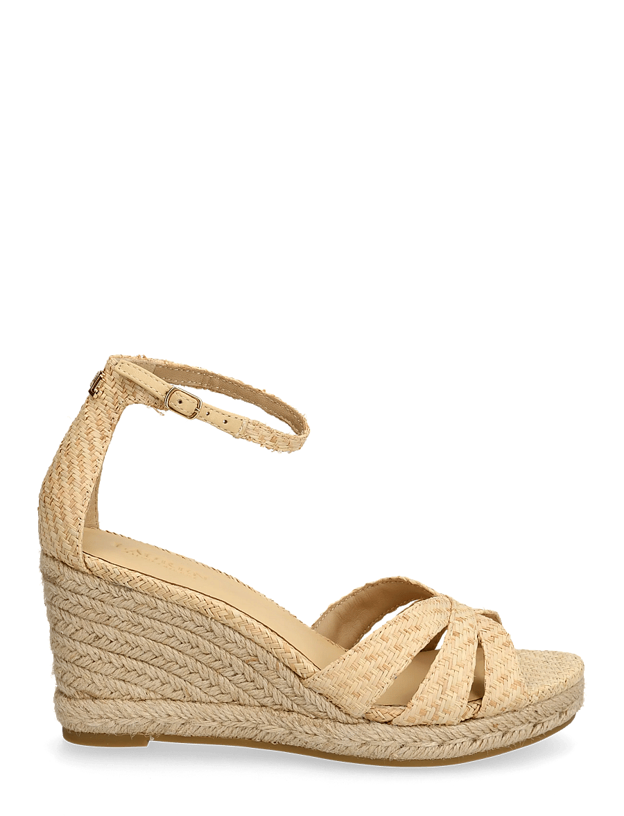 Lauren Ralph Lauren - TEXTURED RAFFIA-NELLIE-ES-WED - espadrillos med klack - natural - 1