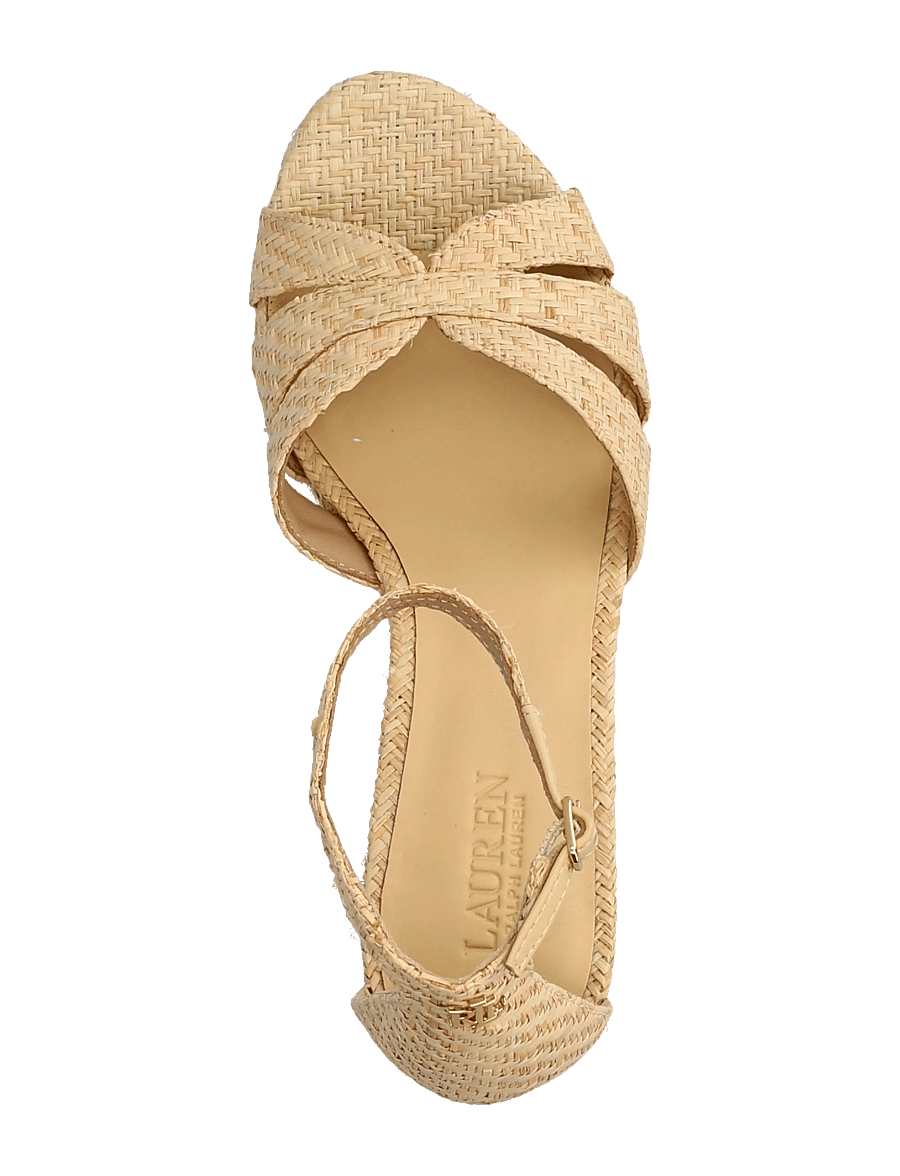 Lauren Ralph Lauren - TEXTURED RAFFIA-NELLIE-ES-WED - espadrillos med klack - natural - 3
