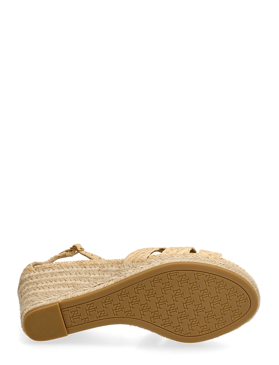Lauren Ralph Lauren - TEXTURED RAFFIA-NELLIE-ES-WED - espadrillos med klack - natural - 4