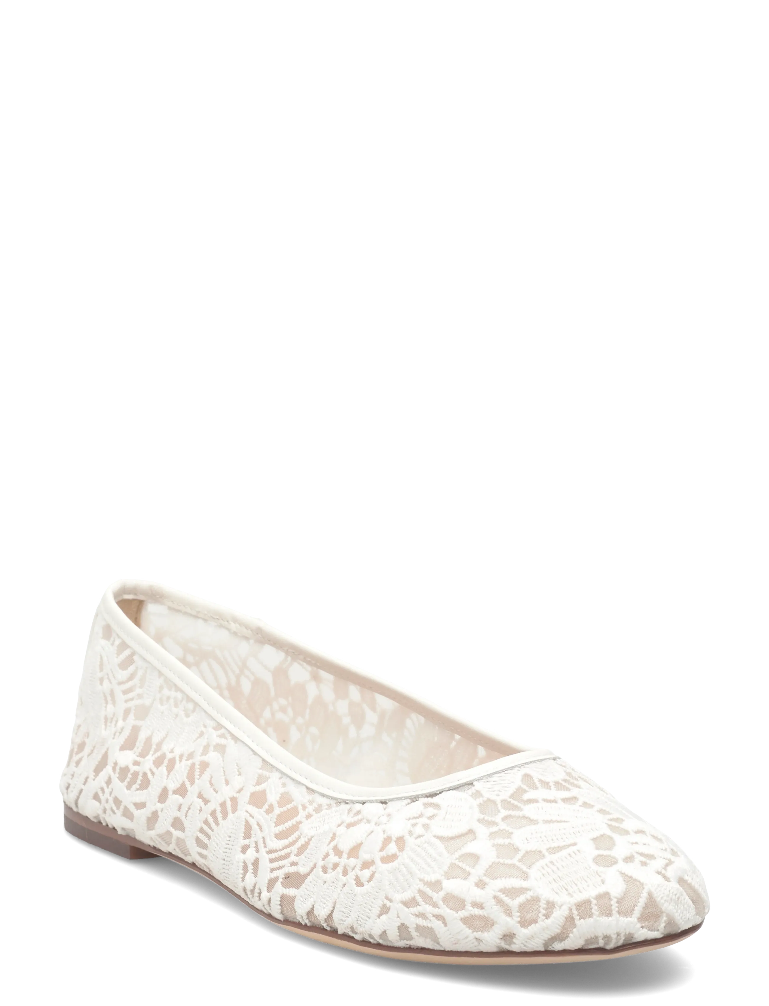 Lauren Ralph Lauren CRCHT LACE/SFT NPP-JAYNA 4-FL-BAL - Ballerinasko - SNOW WHITE / white