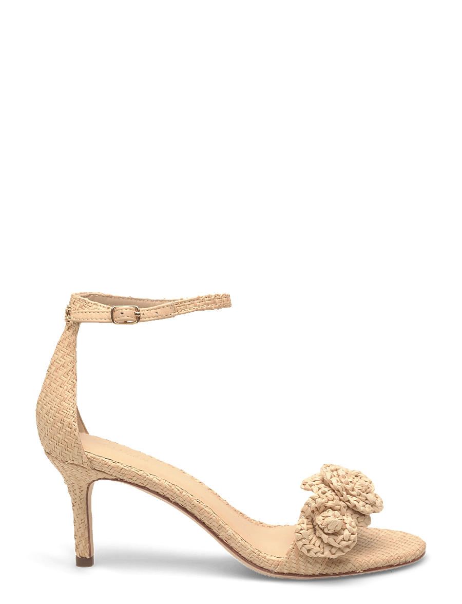 Lauren Ralph Lauren - Allie Mid-Heel Floral-Trim Raffia Sandal - sandaletten - natural - 1
