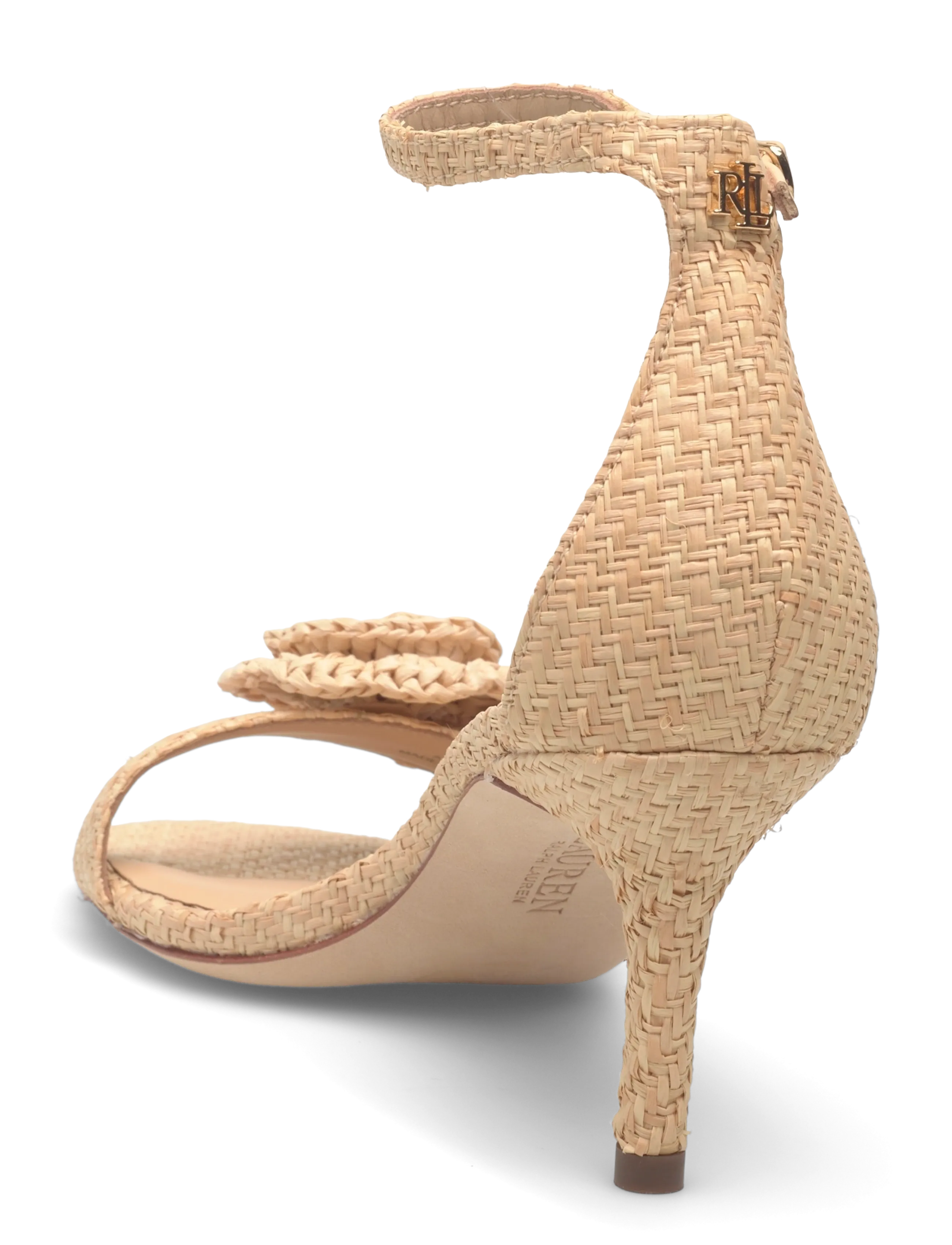 Lauren Ralph Lauren - TEXTURED RAFFIA-ALLIE M FLWR-SN-HES - sandaler med hæl - natural - 2