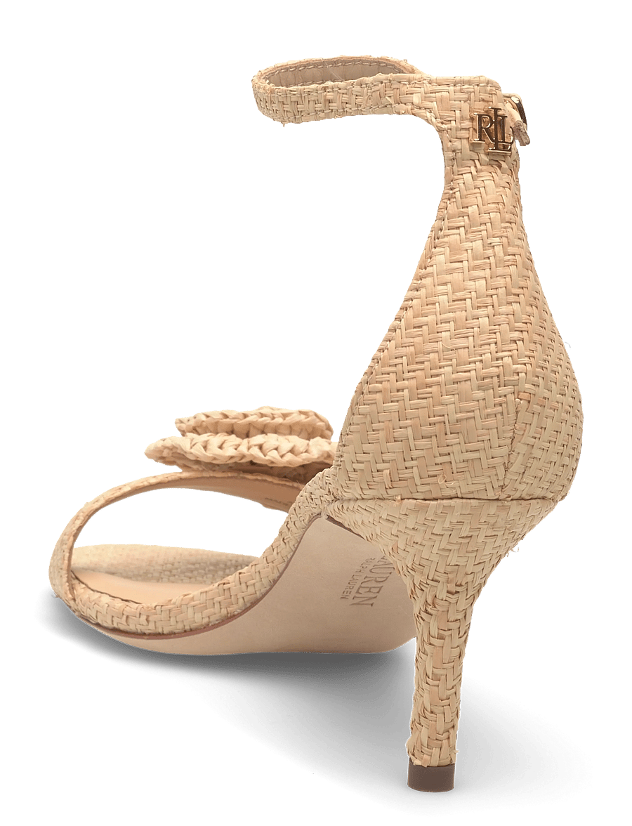 Lauren Ralph Lauren - Allie Mid-Heel Floral-Trim Raffia Sandal - sandaletten - natural - 2
