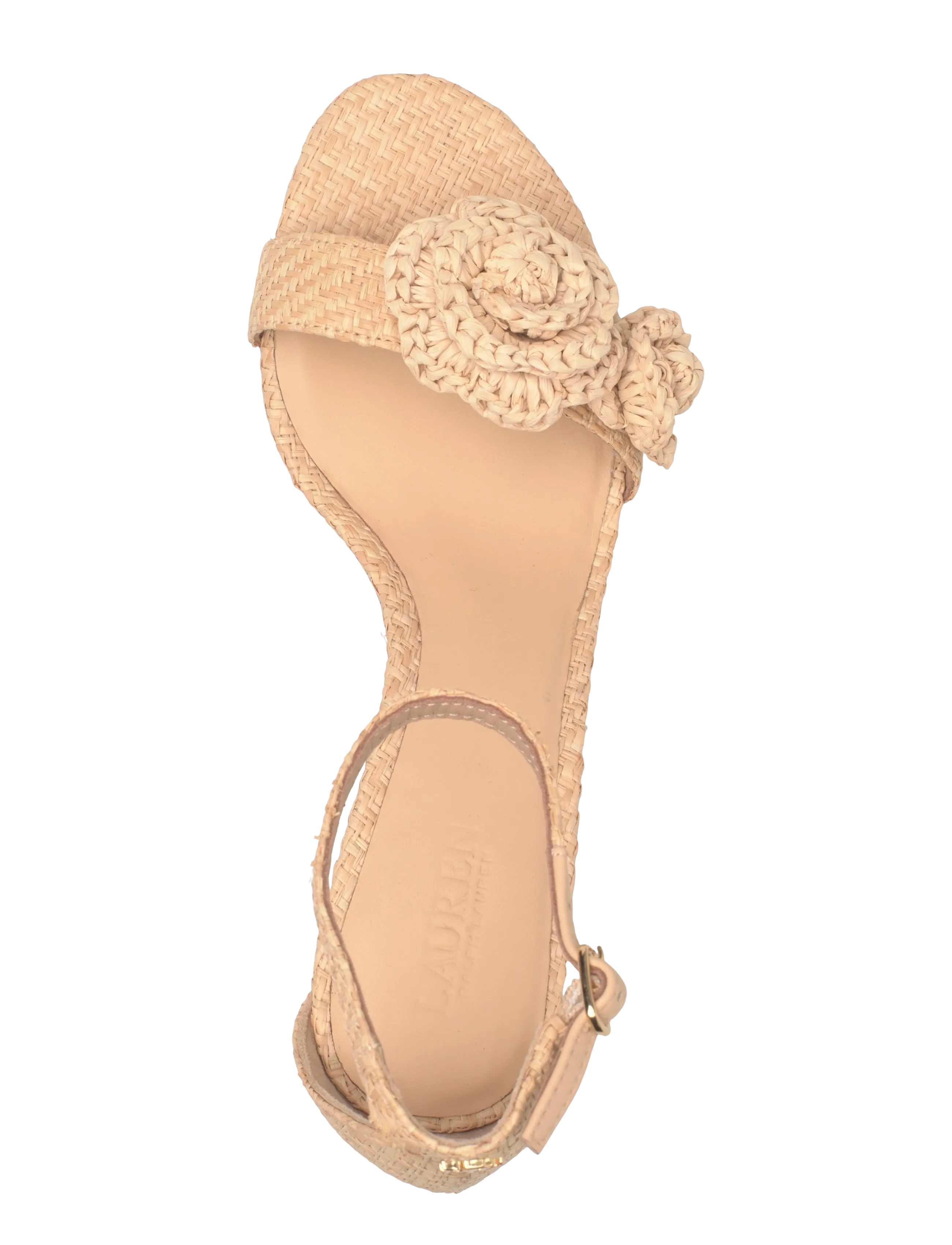 Lauren Ralph Lauren - TEXTURED RAFFIA-ALLIE M FLWR-SN-HES - sandaler med hæl - natural - 3