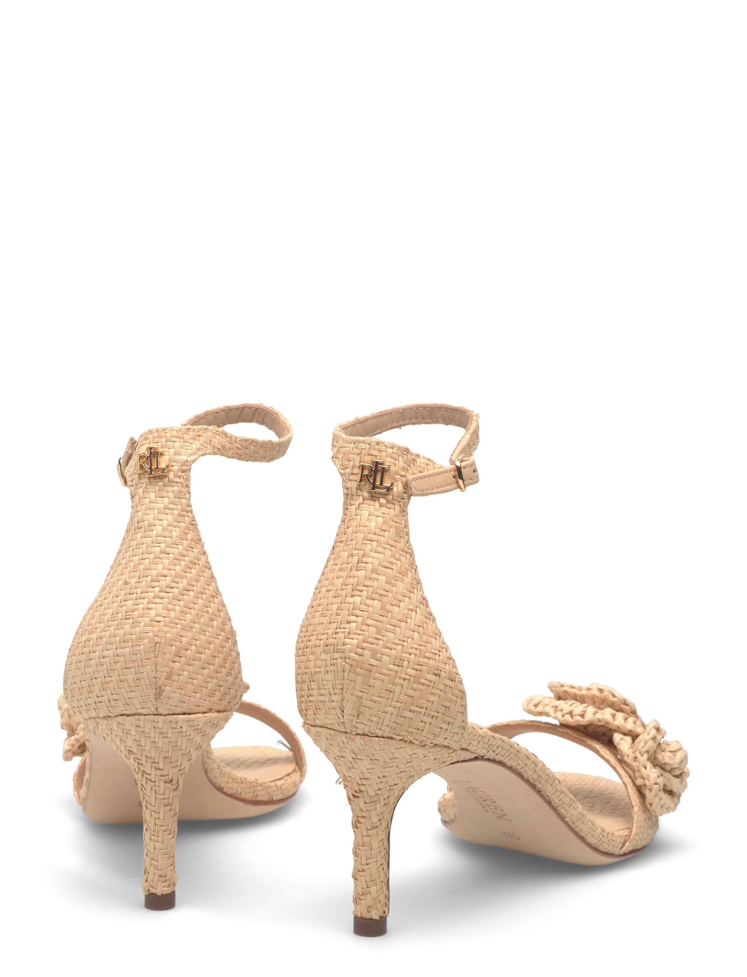 Lauren Ralph Lauren - TEXTURED RAFFIA-ALLIE M FLWR-SN-HES - sandaler med hæl - natural - 4