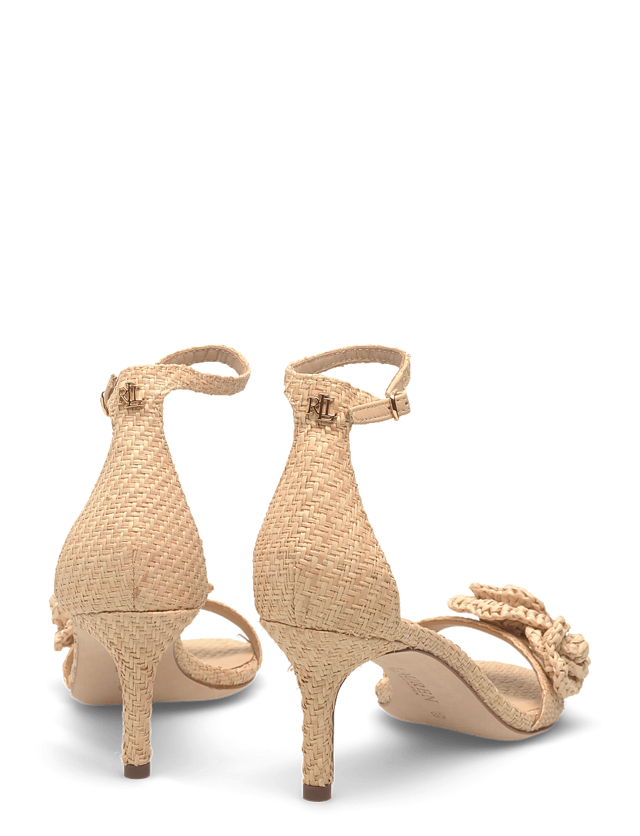 Lauren Ralph Lauren - Allie Mid-Heel Floral-Trim Raffia Sandal - sandaletten - natural - 4