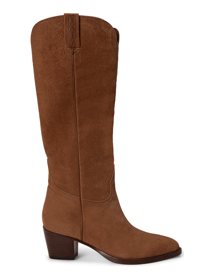 Lauren Ralph Lauren - Harpher Suede Tall Boot - cowboystøvler - light tobacco/lig - 0