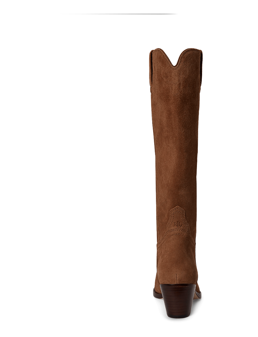 Lauren Ralph Lauren - Harpher Suede Tall Boot - cowboystøvler - light tobacco/lig - 1