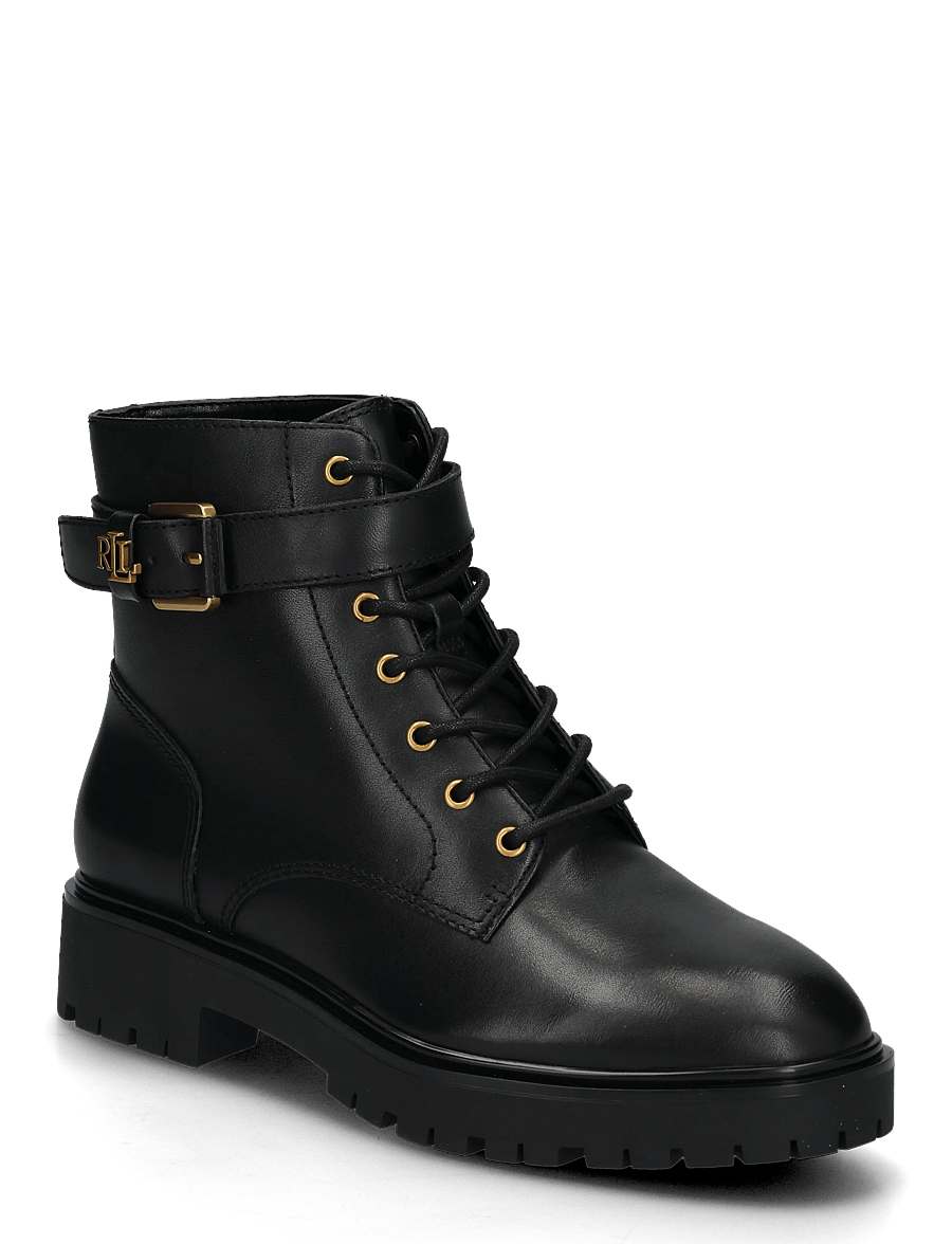 Lauren Ralph Lauren - Allyson Calfskin Logo-Keeper Bootie - stiefeletten mit absatz - black - 0