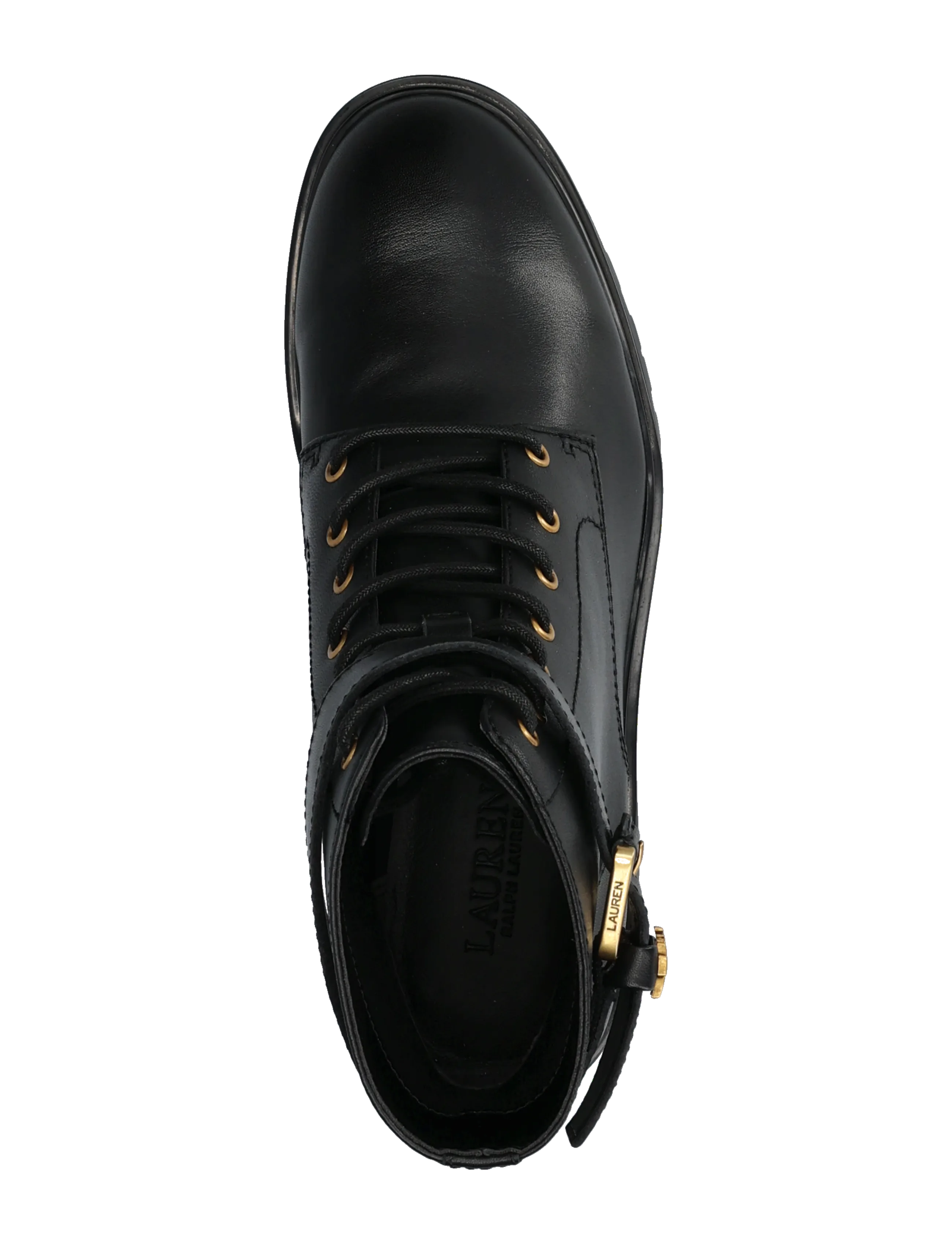 Lauren Ralph Lauren - Allyson kalvskinnsboots logotyp på hälla - stövletter - black - 3