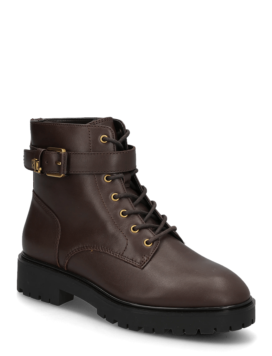 Lauren Ralph Lauren - Allyson Calfskin Logo-Keeper Bootie - stiefeletten mit absatz - chestnut brown - 0