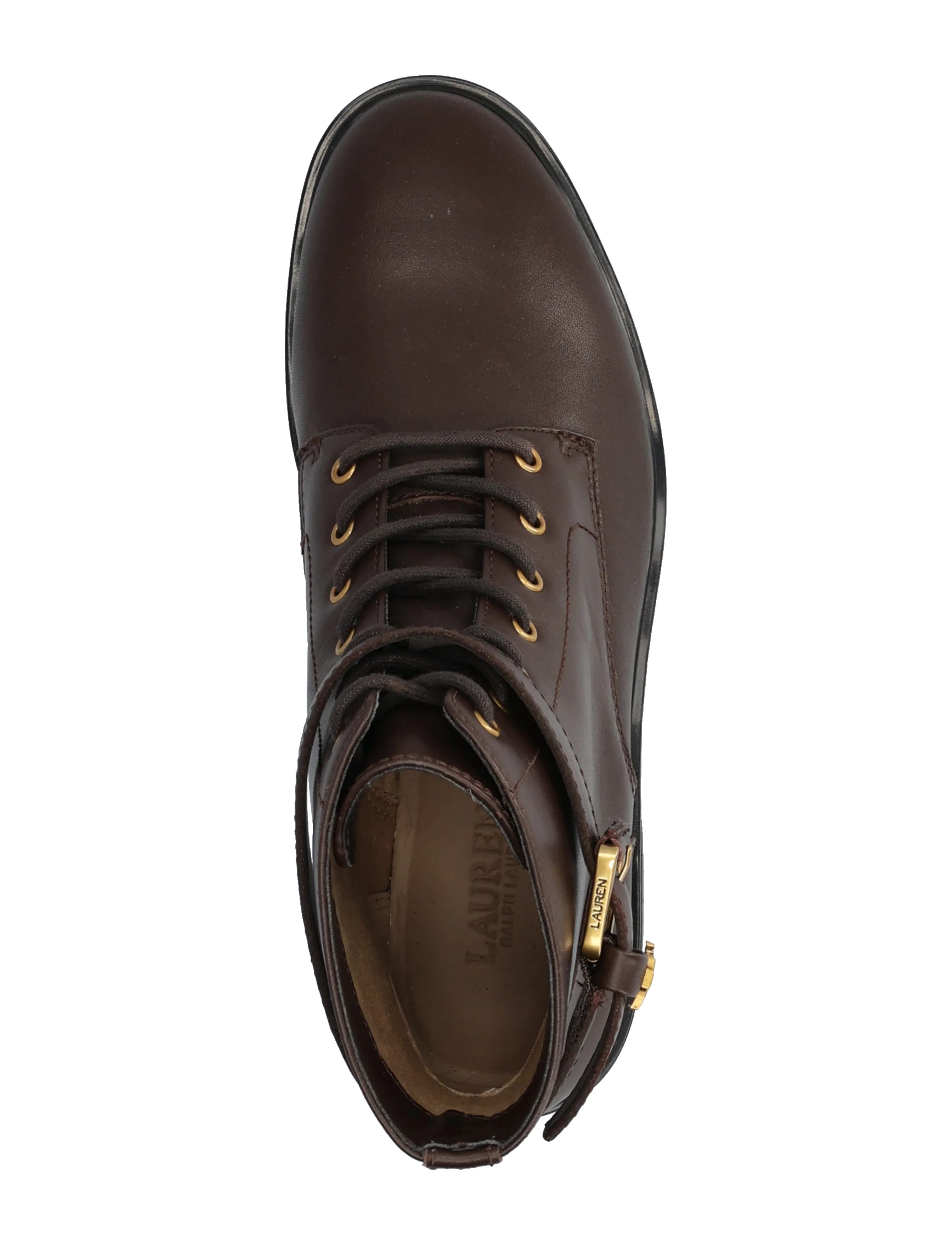 Lauren Ralph Lauren - Allyson kalvskinnsboots logotyp på hälla - stövletter - chestnut brown - 3