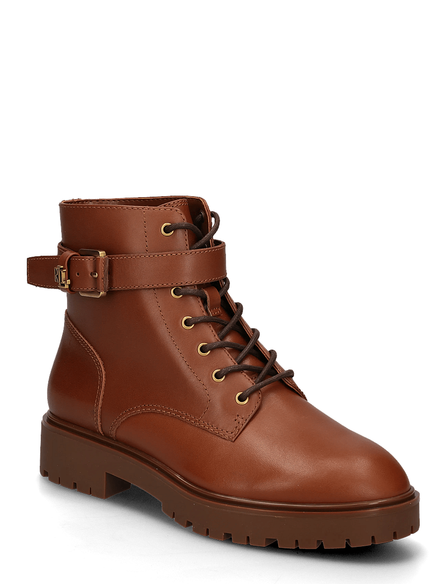Lauren Ralph Lauren - Allyson Calfskin Logo-Keeper Bootie - stiefeletten mit absatz - lauren tan - 0