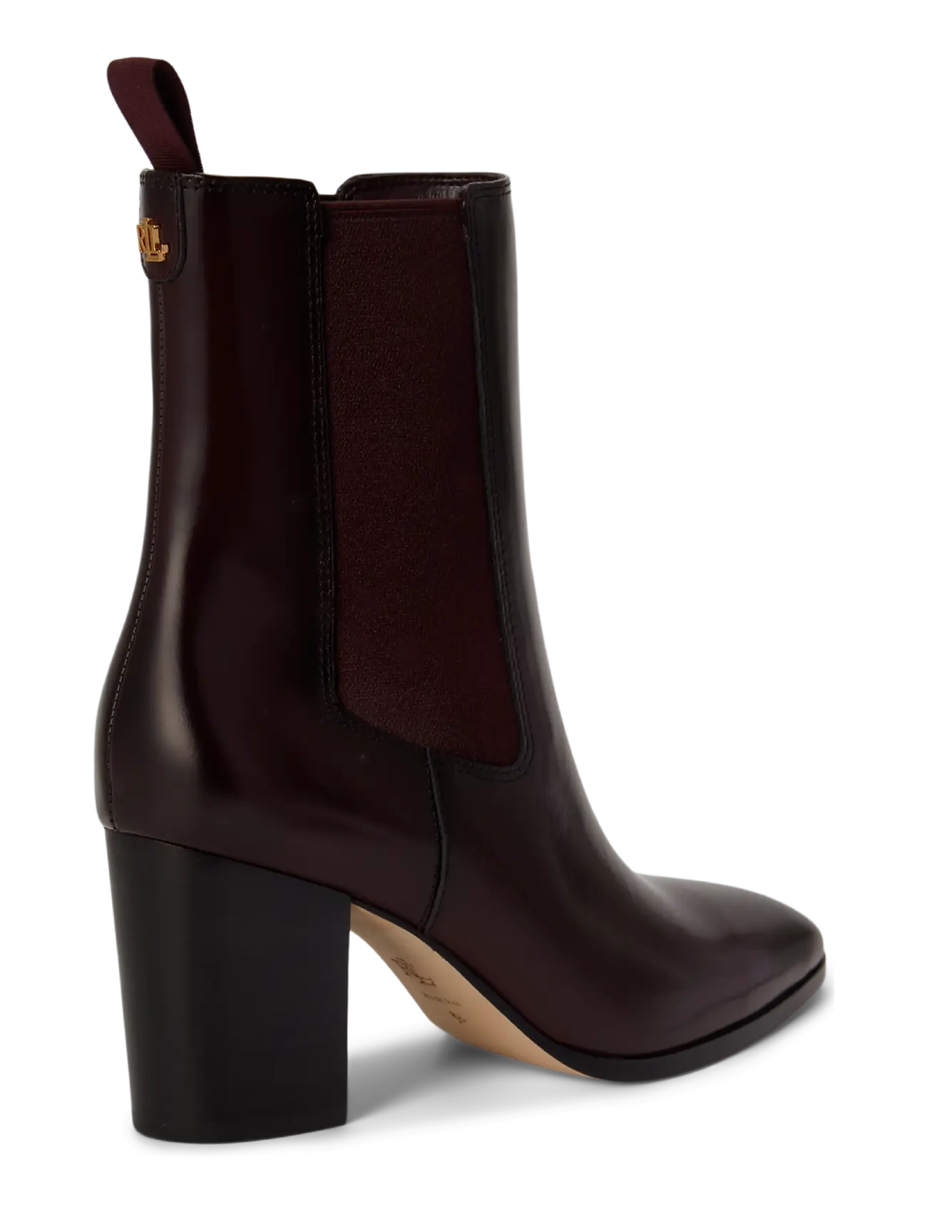 Lauren Ralph Lauren - GLAZED CALF-RLYN BTE HL-BO-BTE - heeled ankle boots - dark garnet - 1