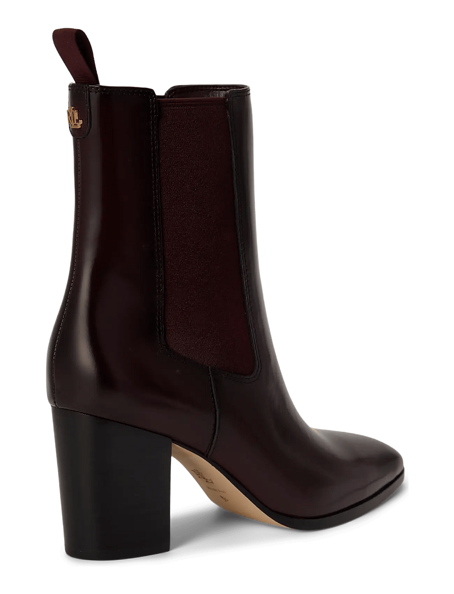 Lauren Ralph Lauren - GLAZED CALF-RLYN BTE HL-BO-BTE - stövletter - dark garnet - 1