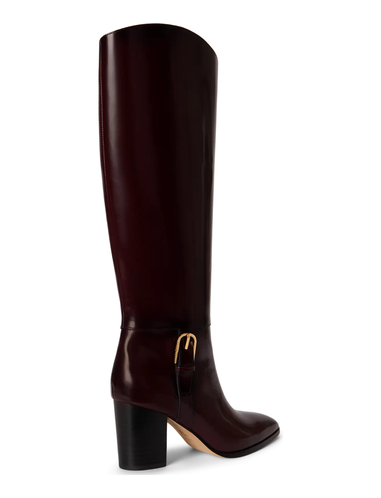 Lauren Ralph Lauren - GLAZED CALF-RLYN BK T HL-BO-TAL - knähöga stövlar - dark garnet - 1