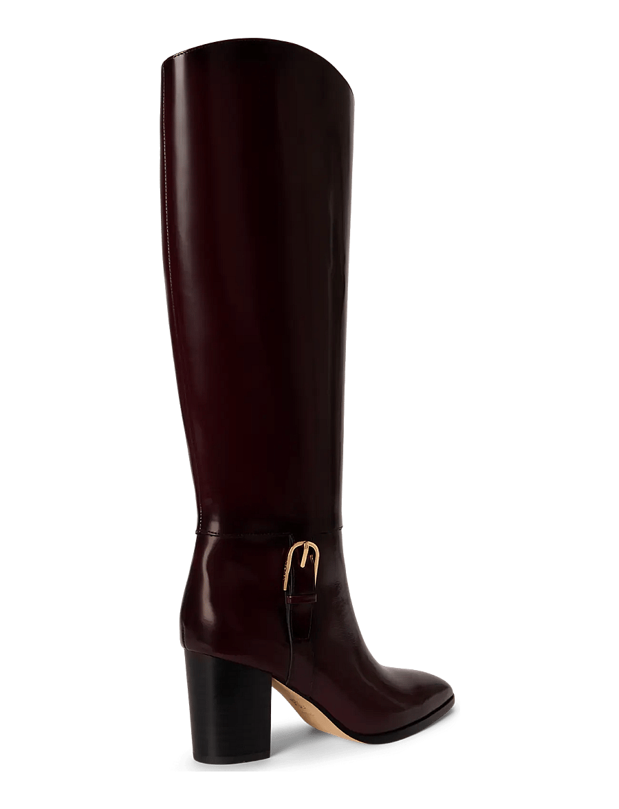 Lauren Ralph Lauren - GLAZED CALF-RLYN BK T HL-BO-TAL - knähöga stövlar - dark garnet - 1