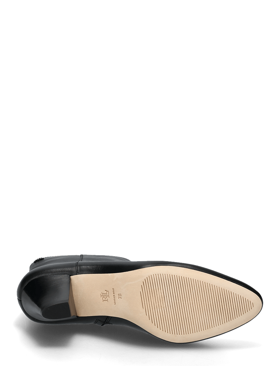 Lauren Ralph Lauren - Emersyn Calfskin Bootie Heel - enkellaarsjes met hak - black - 4