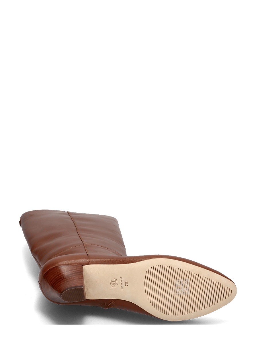 Lauren Ralph Lauren - SMOOTH CALF-EMRSYN TL HL-BO-TAL - langskaftede støvler - lauren tan - 4