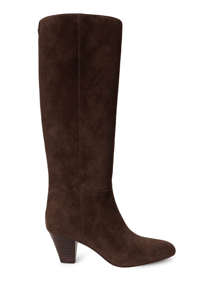 Lauren Ralph Lauren - Emersyn Suede Tall Boot - kniehohe stiefel - chestnut brown - 0