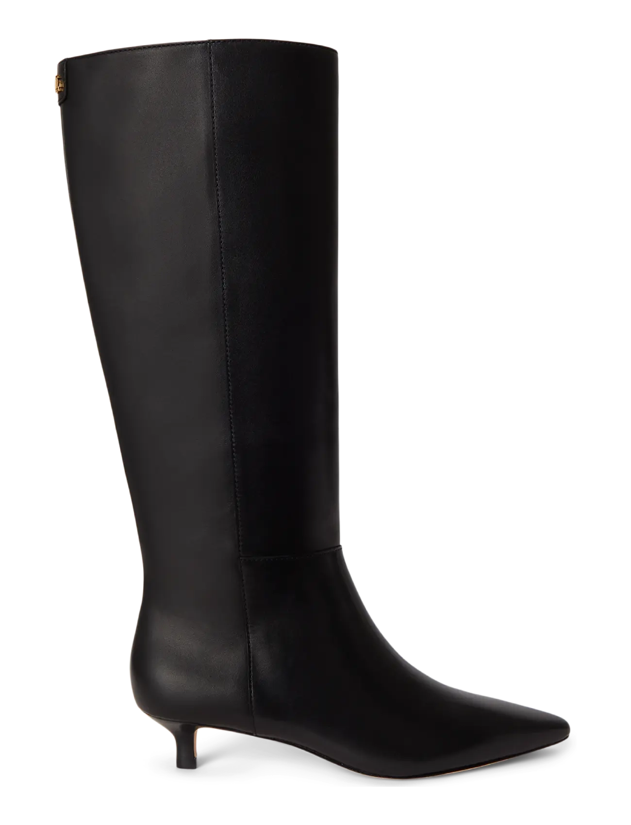 Lauren Ralph Lauren Francesca Calfskin Tall Boot Heel - Kniehohe Stiefel - BLACK / black