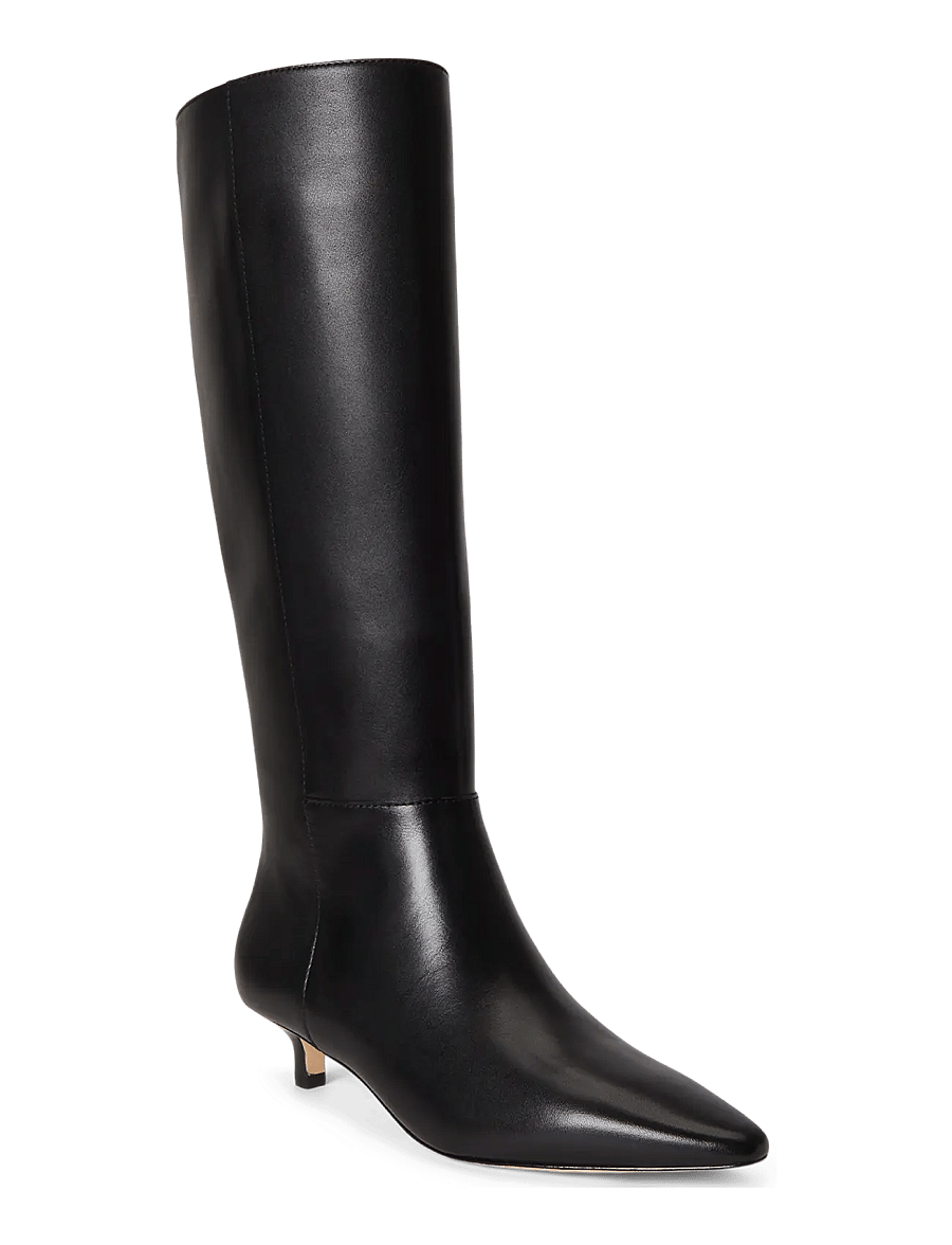 Lauren Ralph Lauren - Francesca Calfskin Tall Boot Heel - black - 2