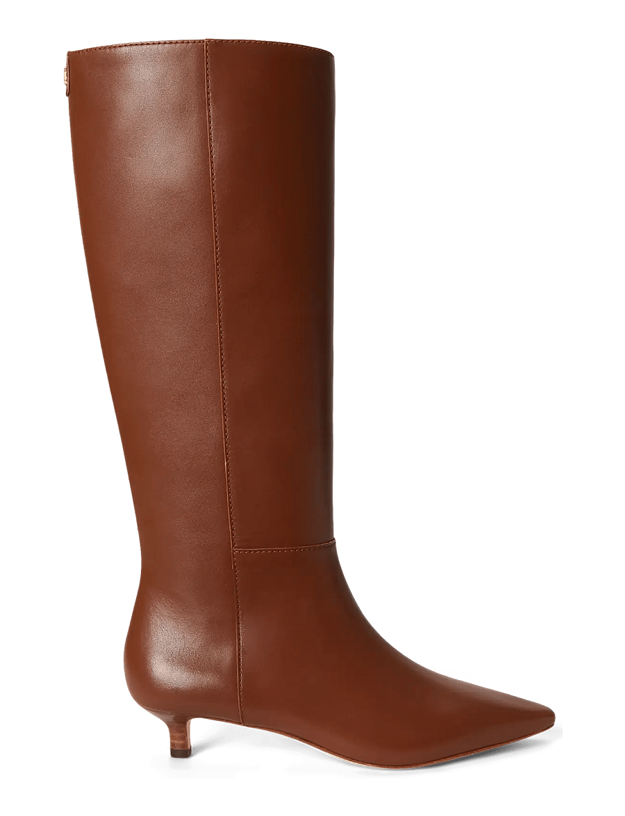 Lauren Ralph Lauren - Francesca Calfskin Tall Boot Heel - lauren tan - 0