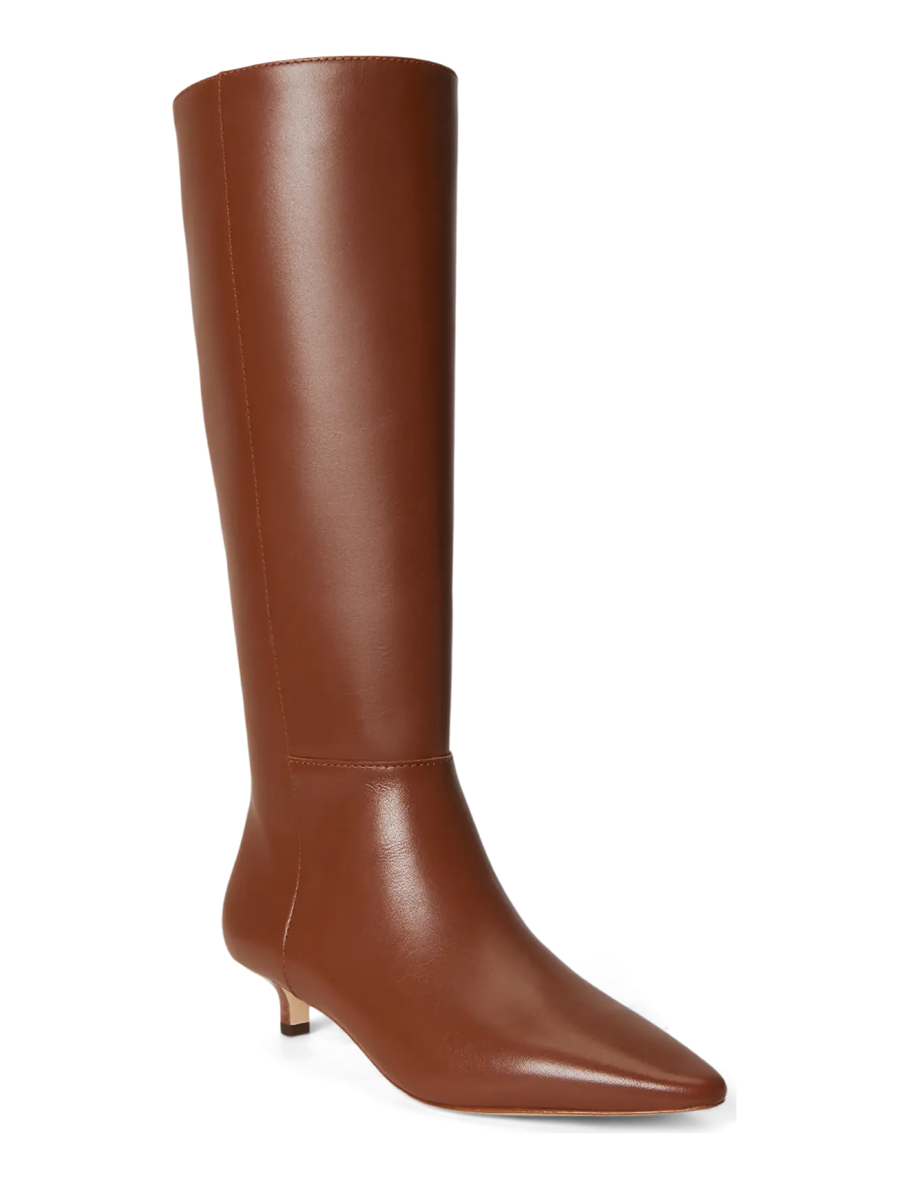 Lauren Ralph Lauren - Francesca Calfskin Tall Boot Heel - lauren tan - 2