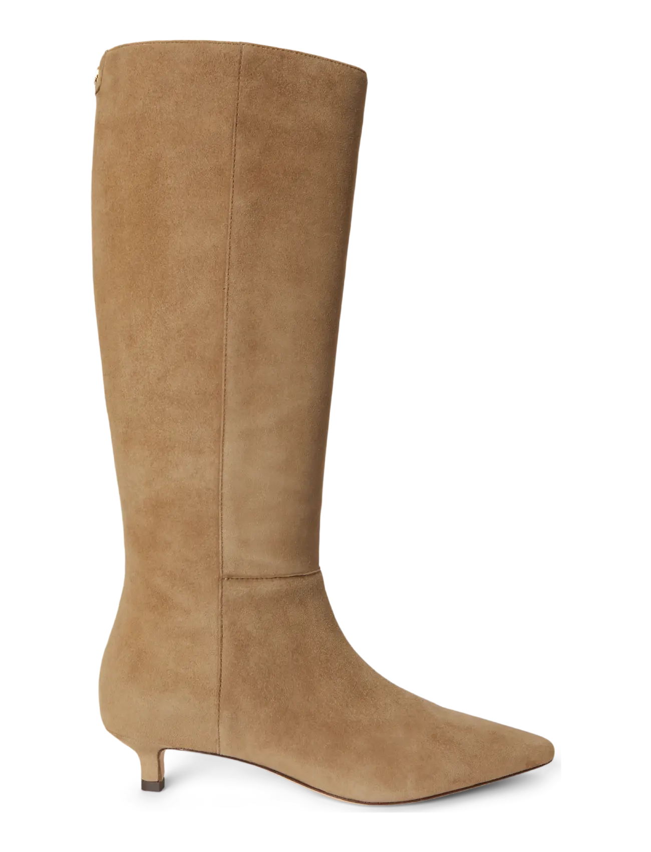 Lauren Ralph Lauren Francesca Sheep-Suede Tall Boot Heel - Lange støvler - CAMEL / brown