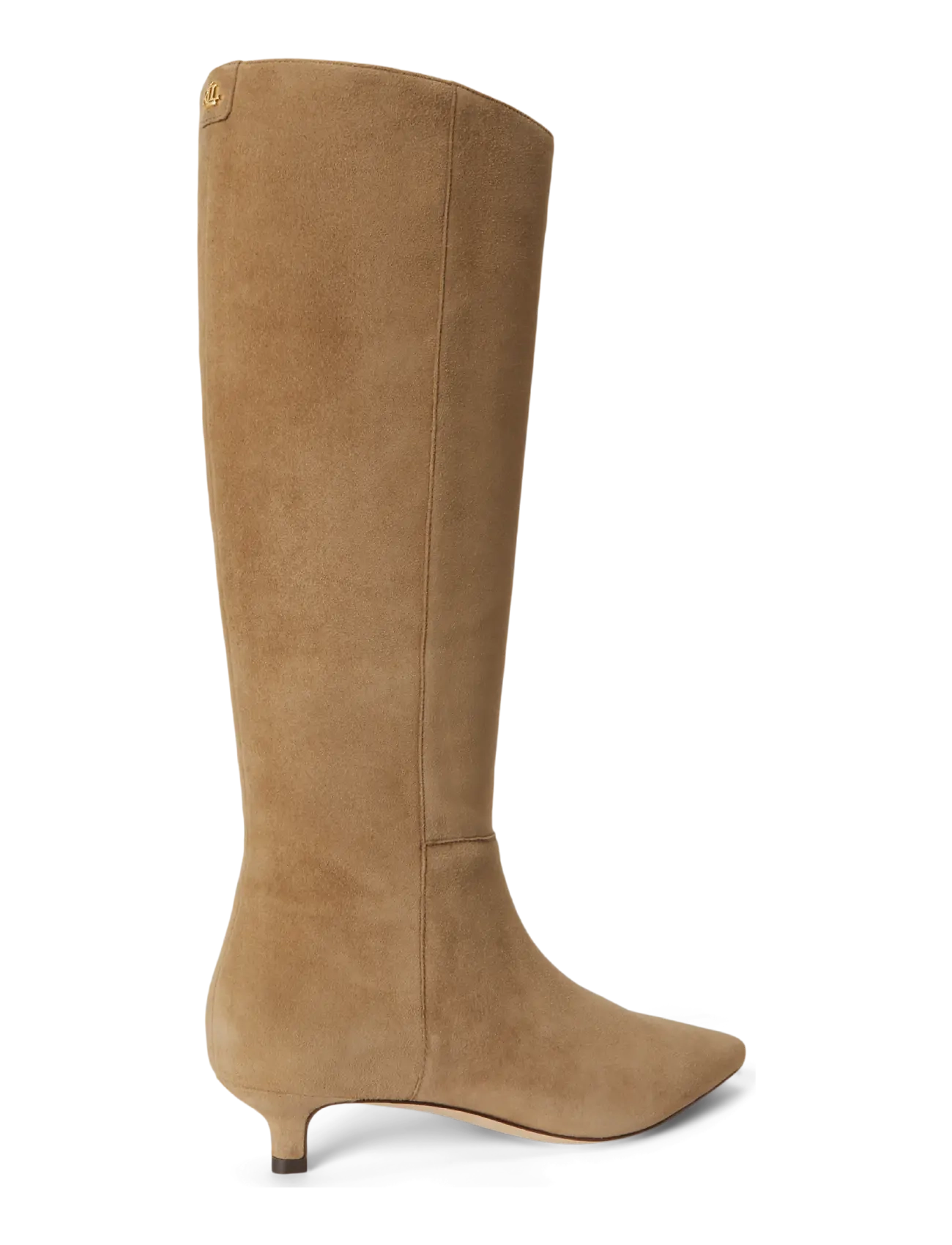Lauren Ralph Lauren - Francesca Sheep-Suede Tall Boot Heel - langskaftede støvler - camel - 1