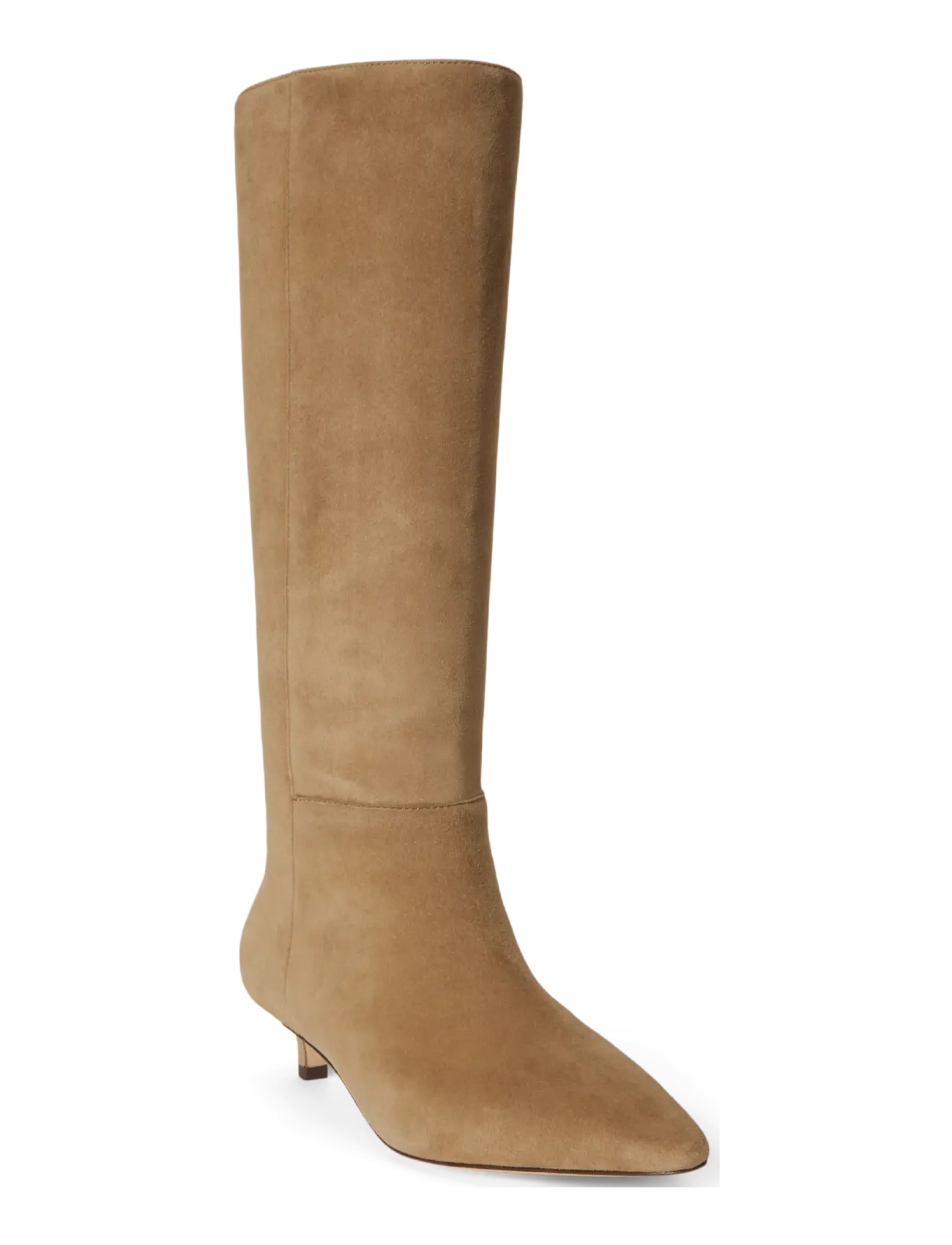 Lauren Ralph Lauren - Francesca Sheep-Suede Tall Boot Heel - langskaftede støvler - camel - 2