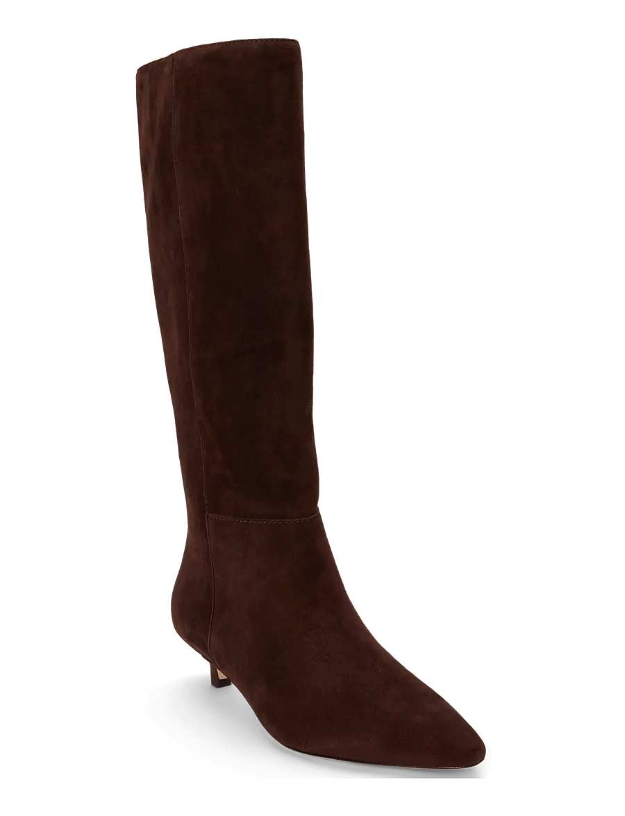 Lauren Ralph Lauren - Francesca Sheep-Suede Tall Boot Heel - põlveni saapad - chestnut brown - 2