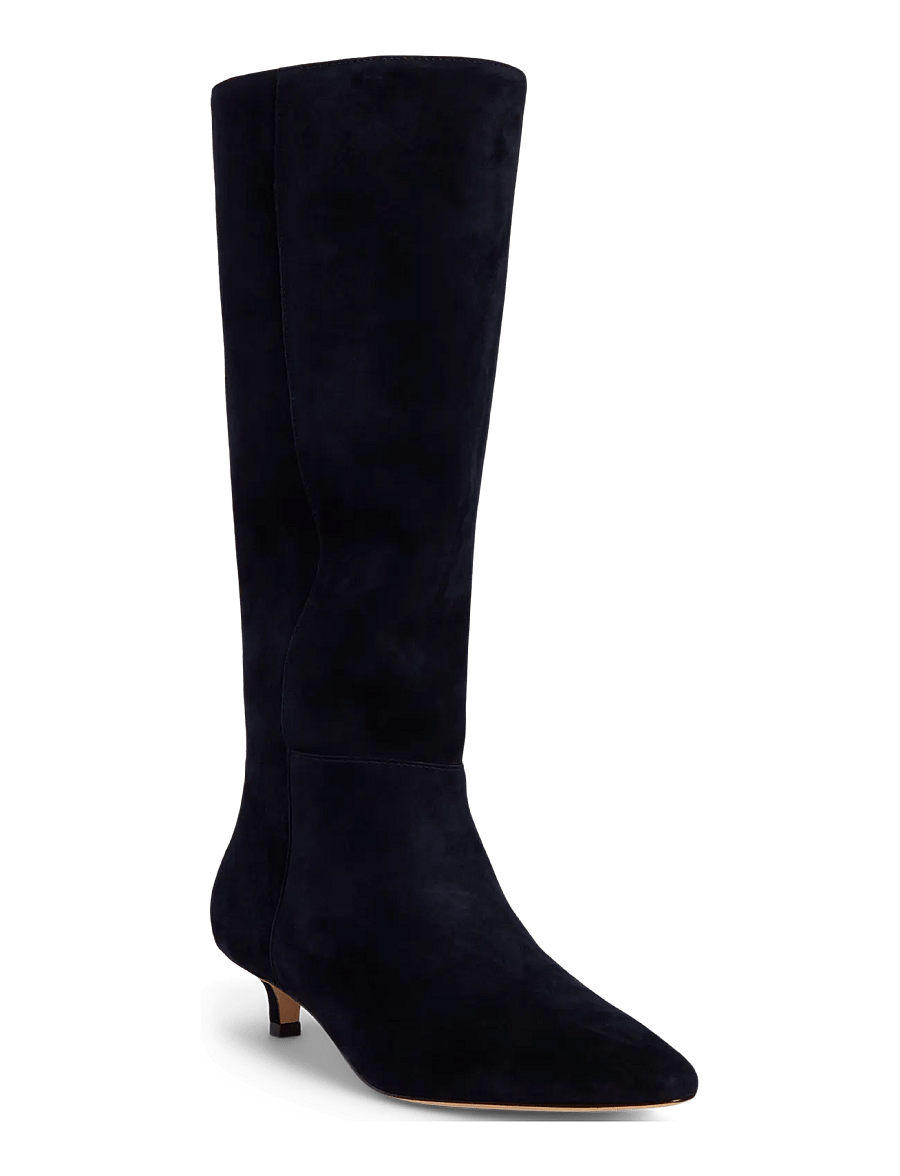 Lauren Ralph Lauren - Francesca Sheep-Suede Tall Boot Heel - kniehohe stiefel - lauren navy - 0