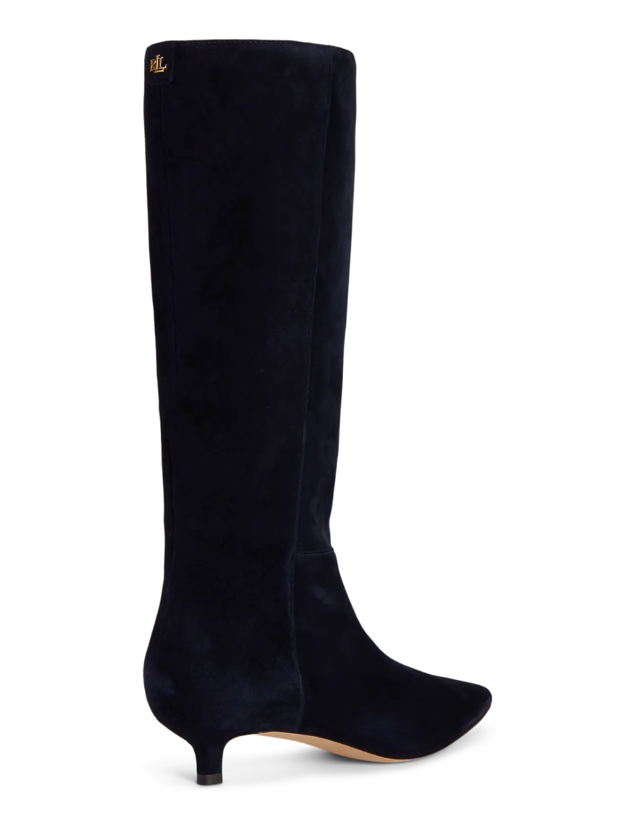 Lauren Ralph Lauren - Francesca Sheep-Suede Tall Boot Heel - knee high boots - lauren navy - 1